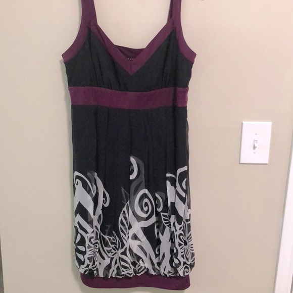 Robbie Bee Dress Signature Silk Black SZ 12 Bubble Hem Y2K - Picture 1 of 7